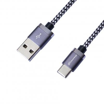 Дата кабель USB 2.0 AM to Type-C 1.0m Silver/Black Grand-X (FC07SB)