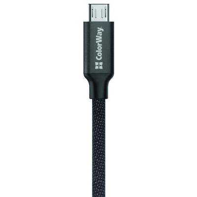 Дата кабель USB 2.0 AM to Micro 5P 1.0m black ColorWay (CW-CBUM002-BK)