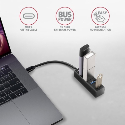 Концентратор AXAGON USB-C to 4xUSB 3.0 0.2m black (HUE-M1C)