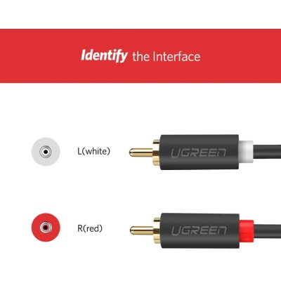 Кабель мультимедійний 2xRCA M to 2xRCA M 1.0m AV104 black Ugreen (30747)