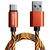 Дата кабель Grand-X USB - Type C, Cu, 1.5A, Orange/Black, 1m (FC05OB)