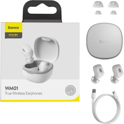 Наушники Baseus Encok TWS WM01 White (NGWM01-02)