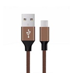Дата кабель USB 2.0 AM to Type-C nylon 1m brown Vinga (VCPDCTCNB21BR)