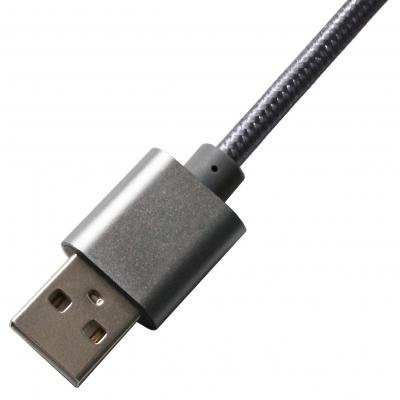 Дата кабель Grand-X USB - micro USB, Cu, 2.1A, Grey/Grey, 1m (FM01GGR)