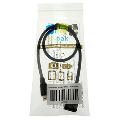 Дата кабель OTG USB 2.0 AF to Mini 5P Drobak (212669)