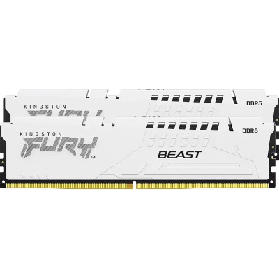 Модуль пам'яті для комп'ютера DDR5 64GB (2x32GB) 6000 MHz FURY Beast White Kingston Fury (ex.HyperX) (KF560C40BWK2-64)