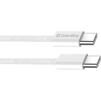 Дата кабель USB-C to USB-C 1.0m 60W 3.0А grey ColorWay (CW-CBPDCC061-GR)