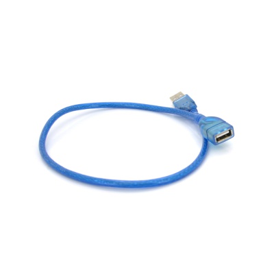 Дата кабель USB 2.0 AM/AF 0.5m transparent blue Voltronic (YT-AM/AF-0,5TBL)
