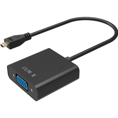 Перехідник micro HDMI M to VGA F 0.3m 4K/2K Black Voltronic (YT-C-mcHDMI(M)/VGA(F)-B)