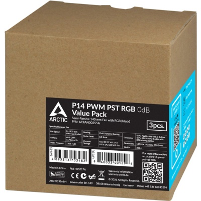 Кулер для корпуса Arctic P14 PWM PST RGB (ACFAN00255A)