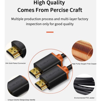 Кабель мультимедійний HDMI M to HDMI M 5.0m V2.0 4K60Hz Cabletime (CA915309)