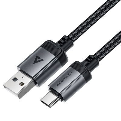 Дата кабель USB 2.0 AM to Type-C 1.2m 3.0A (18W) C20-04 aluminum alloy Black Acefast (6974316283782)