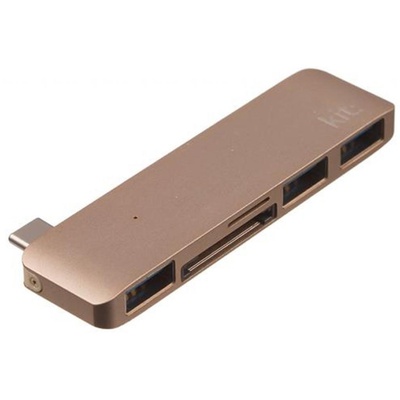 Переходник Type-C to 3*USB 3.0, SD/microSD reader (Gold) Kit (C5IN1GD)