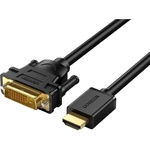 Кабель мультимедійний HDMI M to DVI M 2.0m HD106 black UGREEN (10135)