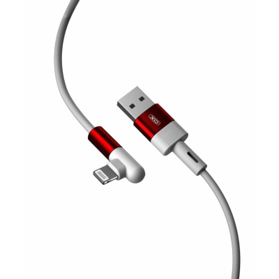 Дата кабель USB 2.0 AM to Lightning 1.0m 2.4A 90° corner white XO (NB152-L-1-WH)