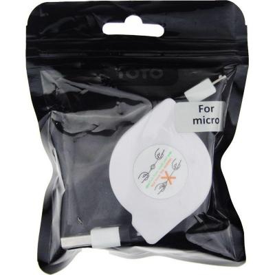Дата кабель USB 2.0 AM to Micro 5P 1.0m TKX-66 Flat White TOTO (F_55655)