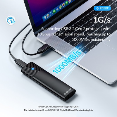 Кишеня зовнішня Orico USB3.2 Gen2 USB-C M.2 NVMe/NGFF(SATA) Dual Protocol SSD (HC380503)