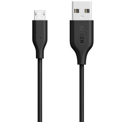 Дата кабель USB 2.0 AM to Micro 5P 0.9m V3 Powerline Black Anker (A8132H12)