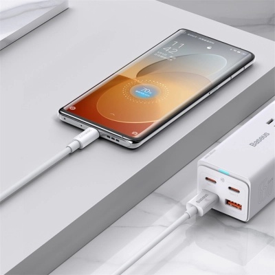 Дата кабель USB-C to USB-C 1.8m Superior USB4 Fast Charging 240W moon white Baseus (P10365200211-05)