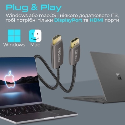 Кабель мультимедійний DisplayPort to HDMI prolink-dp200.black Promate (prolink-dp200.black)