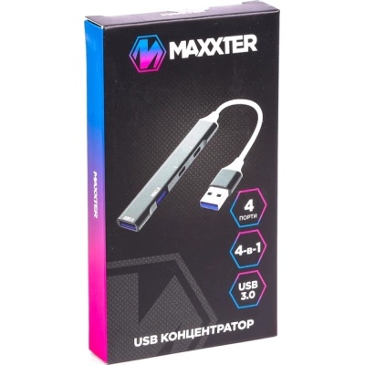Концентратор Maxxter USB 3.0 to 1xUSB 3.0 + 1xUSB 2.0 + 2xUSB-C (HU3A-4P-03)