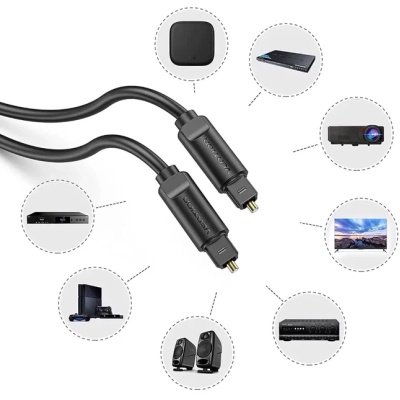 Кабель мультимедійний Optical Toslink 1.0m black Vention (BAEBF)