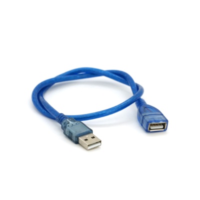 Дата кабель USB 2.0 AM/AF 0.5m transparent blue Voltronic (YT-AM/AF-0,5TBL)