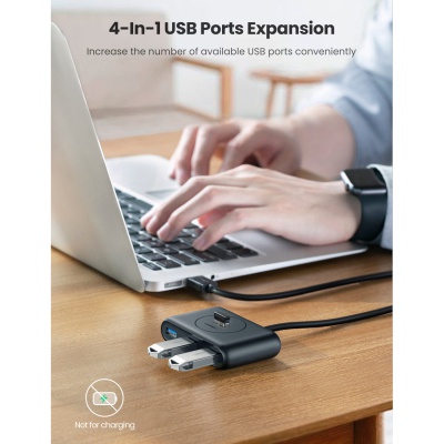 Концентратор Ugreen CR113 4-port 0.5m USB3.0 active (20290)