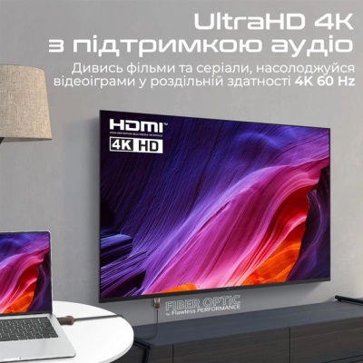 Кабель мультимедійний HDMI to HDMI 15.0m v.2.0 prolink4k60-15m Promate (prolink4k60-15m)