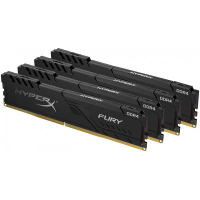 Модуль памяти для компьютера DDR4 64GB (4x16GB) 2666 MHz HyperX Fury Black Kingston Fury (ex.HyperX) (HX426C16FB3K4/64)