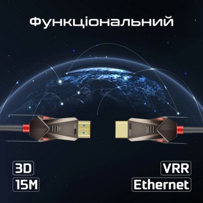 Кабель мультимедійний HDMI to HDMI 15.0m v.2.0 prolink4k60-15m Promate (prolink4k60-15m)