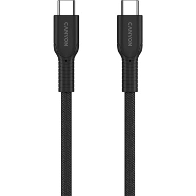 Дата кабель USB-C to USB-C 1.0m OnWire 60CL C-C 60W COLOR Braided 1m Black Canyon (CND-CCAP60AB10B)