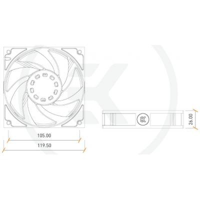Кулер для корпуса Ekwb EK-Vardar F3-120 (3831109867532)