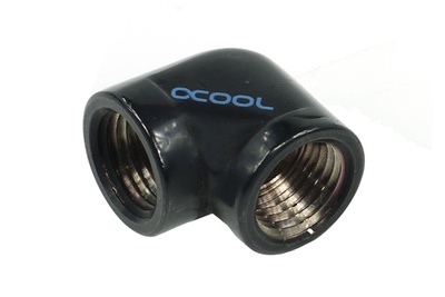 Угловой коннектор 90° Alphacool HF L- connector 2 x G1/4 inner thread (Насыщенно черный)