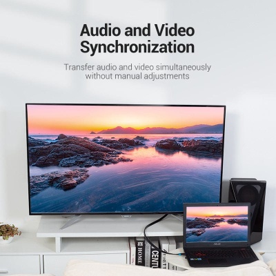 Кабель мультимедійний HDMI M to HDMI M 1.0m flat black Vention (AAKBF)