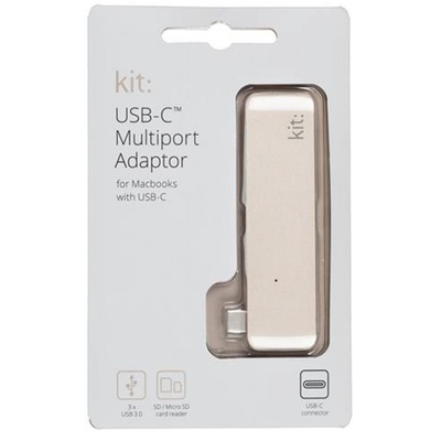 Переходник Type-C to 3*USB 3.0, SD/microSD reader (Gold) Kit (C5IN1GD)