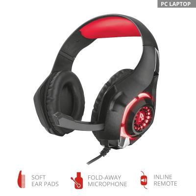 Наушники Trust GXT 313 Nero Illuminated 3.5mm BLACK (21601)