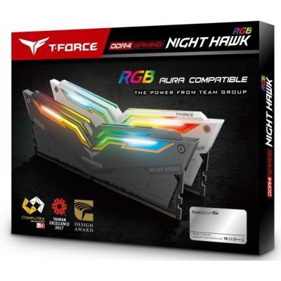 Модуль памяти для компьютера DDR4 16GB (2x8GB) 3000 MHz T-Force Night Hawk RGB Black Team (TF1D416G3000HC16CDC01)
