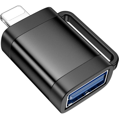 Перехідник UA31A Lightning M to USB F OTG Black HOCO (6942007628082)