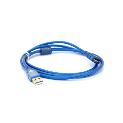 Дата кабель USB 2.0 AM/AF 1.5m ferrite transparent blue Voltronic (YT-AM/AF-1.5TBL)