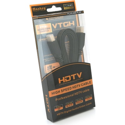 Кабель мультимедійний HDMI M to HDMI M 1.5m V1.4 black Merlion (YT-HDMI(M)/(M)SLIM-1.5m/04460)