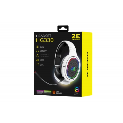 Наушники 2E HG330 RGB 3.5mm White (2E-HG330WT)