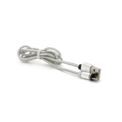 Дата кабель USB 2.0 to Lightning 1.0m 2A magnetic nylon silver PiPo (18168)