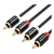 Кабель мультимедійний 2xRCA M to 2xRCA M 1.0m black Vention (VAB-R06-B100)
