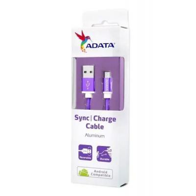 Дата кабель USB 2.0 – Micro USB 1.0m Purple ADATA (AMUCAL-100CMK-CPU)