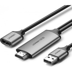 Кабель мультимедійний USB to HDMI 1.5m gray Ugreen (50291)