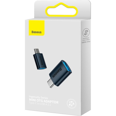Перехідник OTG USB 3.1 AF to USB-C blue Baseus (ZJJQ000003)
