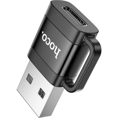 Перехідник UA31D USB M to USB-C F USB2.0 Black HOCO (6942007628143)