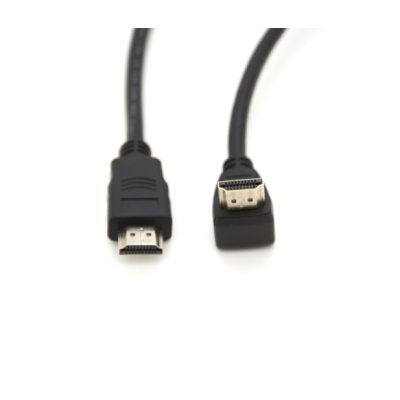 Кабель мультимедійний HDMI M to HDMI M 1.5m V1.4 90° corner black Merlion (YT-HDMI(M)/(M)HS-1.5m-90°)
