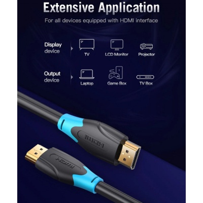 Кабель мультимедійний HDMI M to HDMI M 10.0m V1.4 4K 60Hz black Vention (AACBL)
